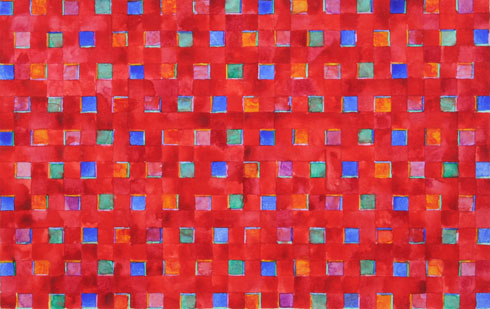 Four-part progression on red