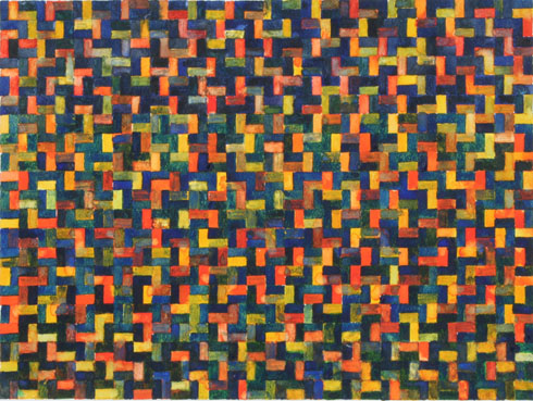 Rhythmic structure in 4 parts and four colours